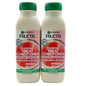 Lot of 2 Garnier Fructis Plumping Watermelon Hair Treat CONDITIONER 11.8 oz